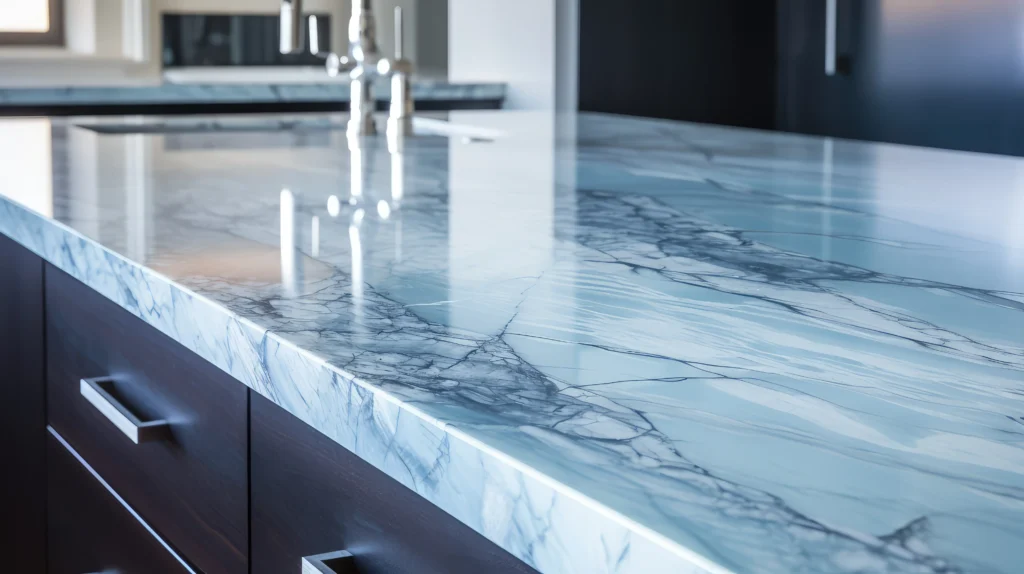 White Granite with Blue Veins